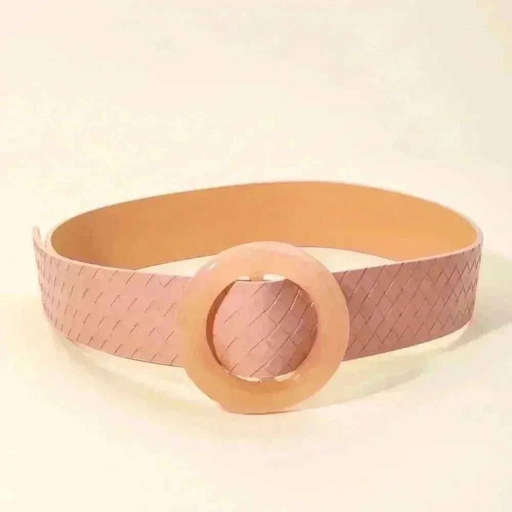 Buckle Me Beautiful Blush Faux Leather Belt